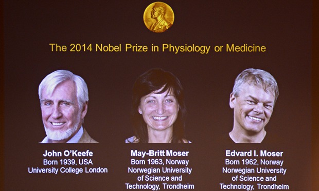 2014 Nobel Medicine Prize : John O'Keefe and Norwegian duo May-Britt Moser and Edvard I Moser
