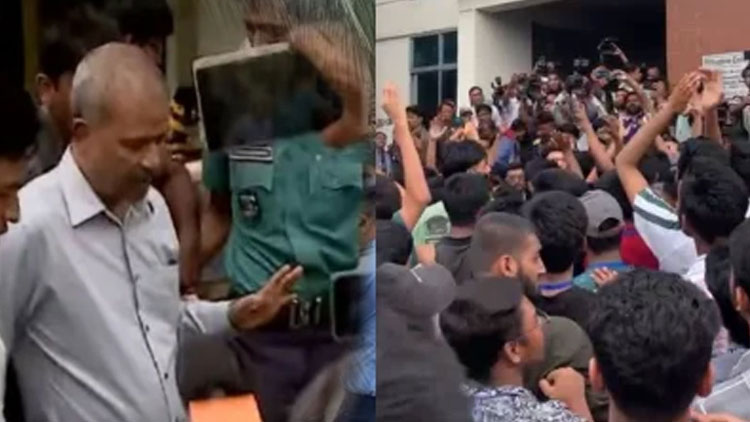 মাইলস্টোনে শিক্ষার্থীদের ‘ভুয়া’ ‘ভুয়া’ স্লোগানে তোপের মুখে উপদেষ্টা আসিফ নজরুল