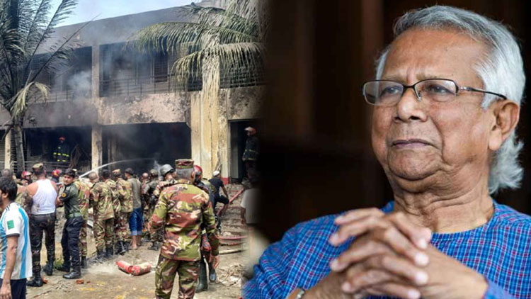 বিমান বিধ্বস্তের ঘটনায় প্রধান উপদেষ্টার শোক