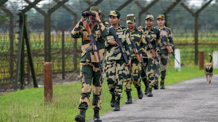 Security forces patrolled