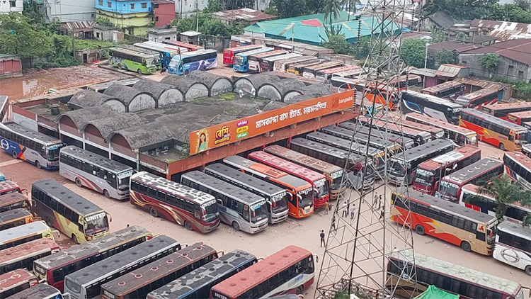 অনির্দিষ্টকালের জন্য ঢাকা-ময়মনসিংহ রুটে বাস চলাচল বন্ধ
